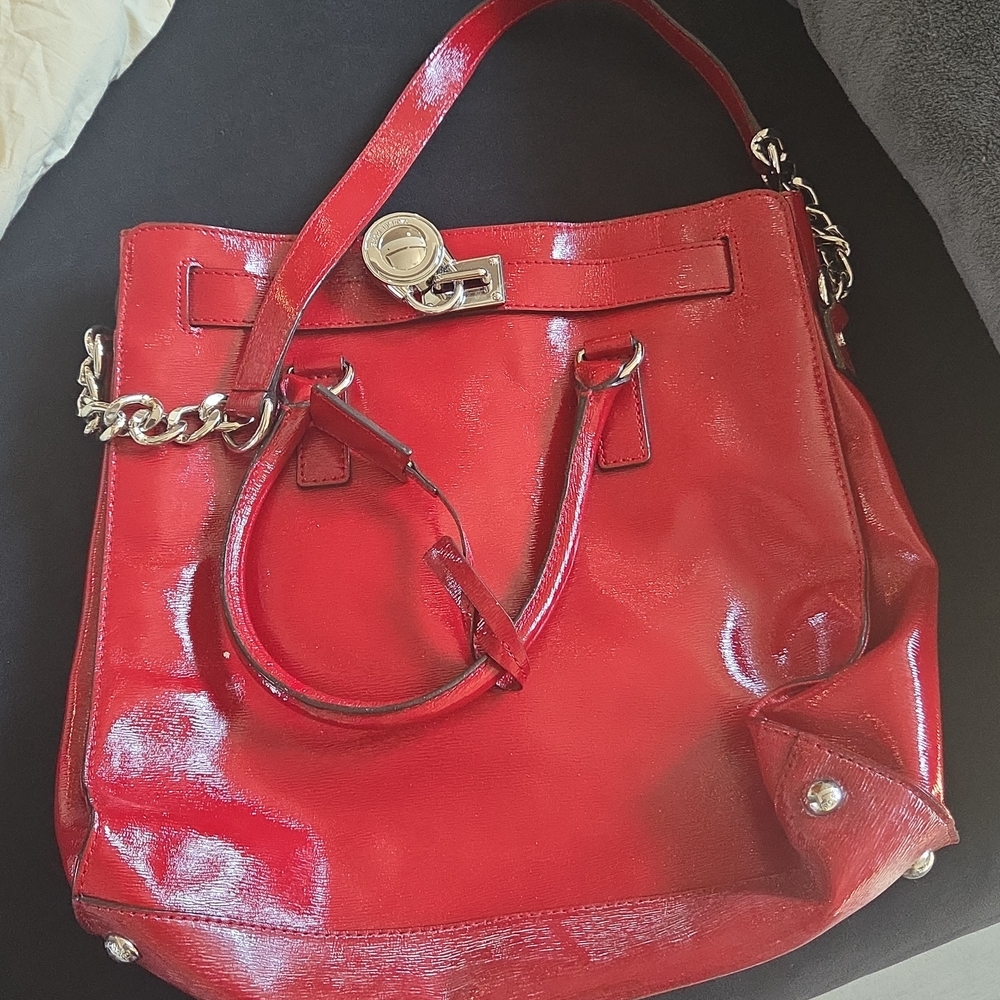 Michael Kors Red Patent Leather Shoulder Bag